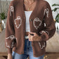 Dámské vintage halloween duch vneck pletené vesty1