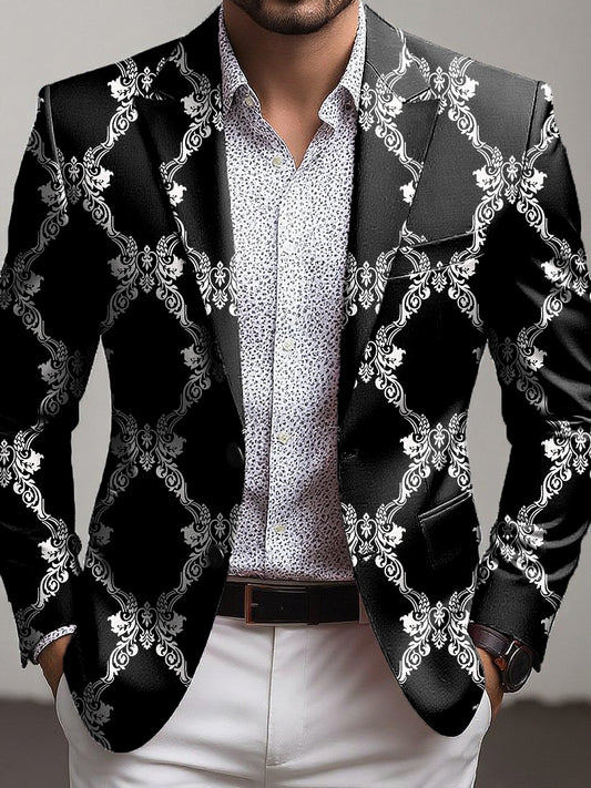 Pánské vintage geometrické obchodní příležitostné blazer