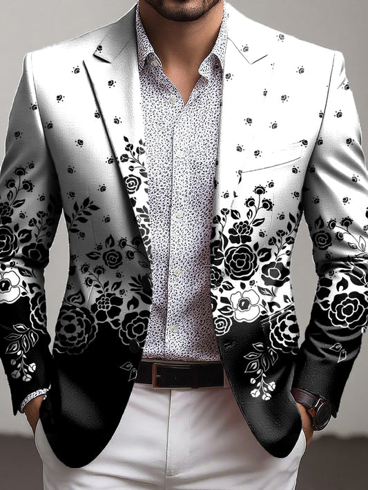 Pánské vintage abstraktní kvetinové podnikání příležitostné blazer