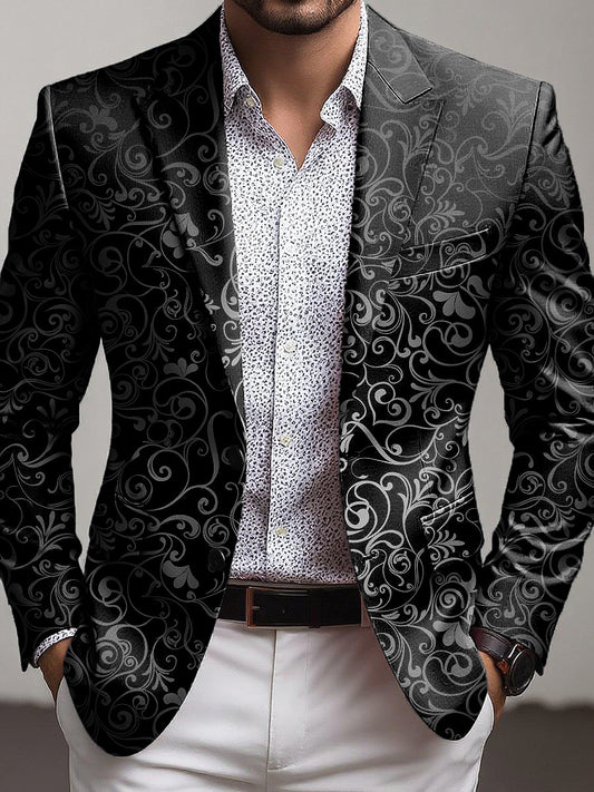 Pánské vintage abstraktní pruh business casual blazer