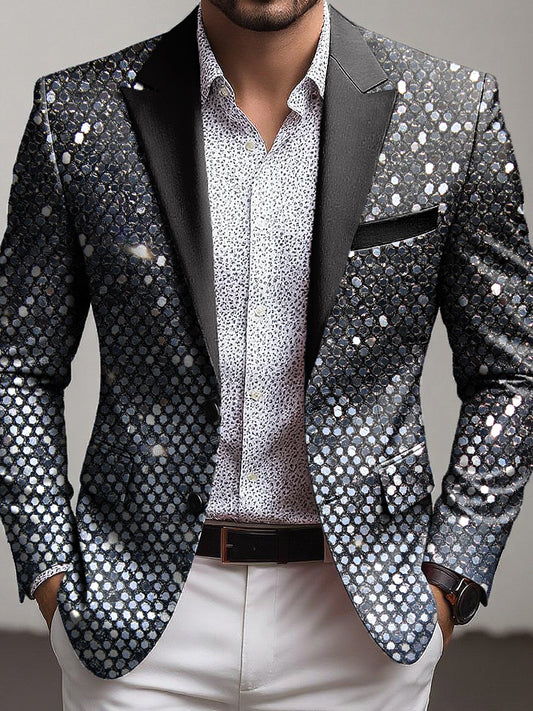 Pánské vintage šumivé rhinestone strana blazer
