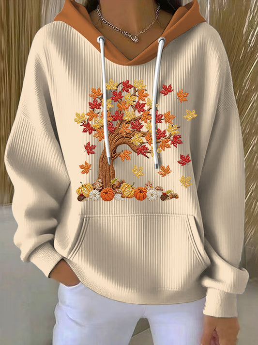 Ženské díkuvzdání maple leaf art casual hoodie