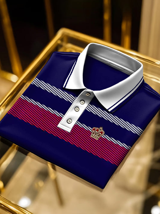 Pánské klasické pruhované vintage polo košile