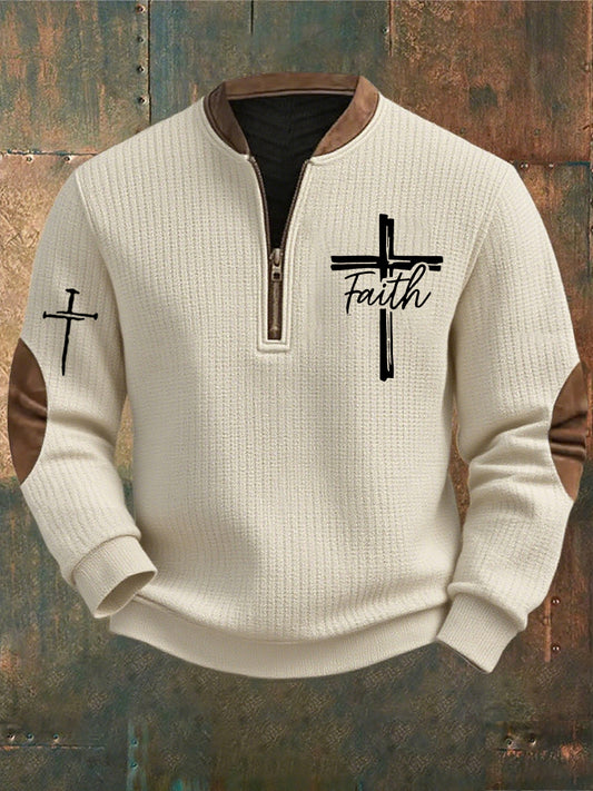 Pánské vintage art faith casual sweatshirt