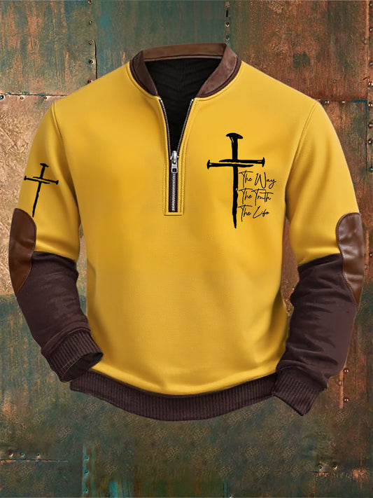 Pánské vintage art faith casual sweatshirt