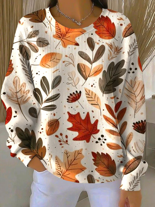 Ženské díkuvzdání podzimní list neformální policistní pulóver