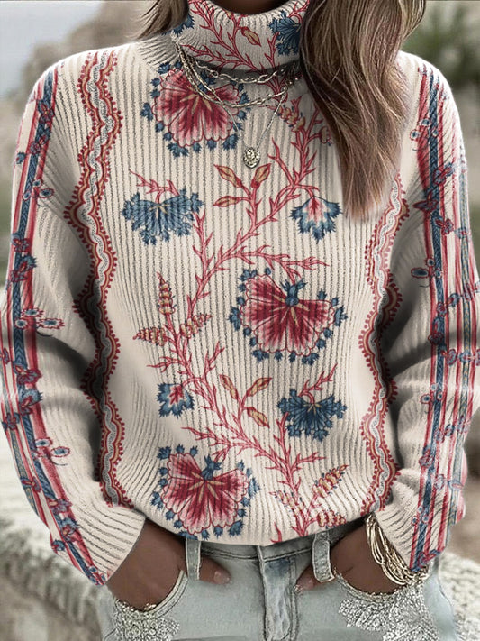 Dámské růžové tradiční vzorované kolečko jumper