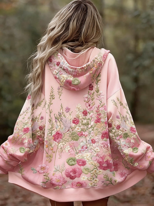 Dámské vintage květinové patchwork art print pohodlné příležitostné mikina