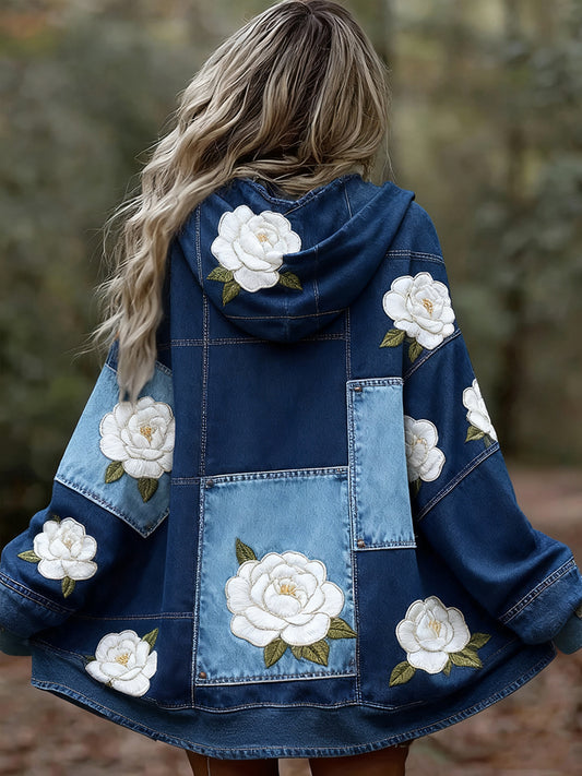 Dámské vintage květinové patchwork art print pohodlné příležitostné mikina