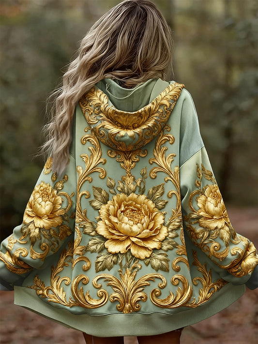 Dámské vintage květinové patchwork art print pohodlné příležitostné mikina