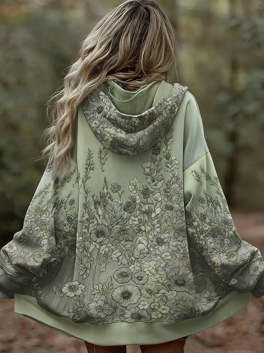 Dámské vintage květinové patchwork art print pohodlné příležitostné mikina