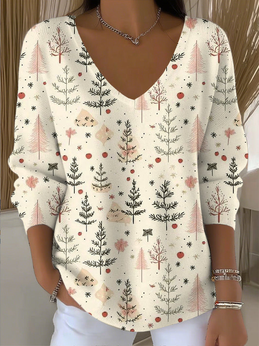 Dámské rozkošné vánoční stromeček umění vneck top