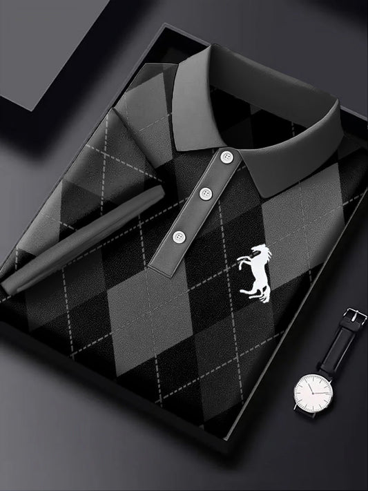 Pánské vintage koberec umělecké business polo košile