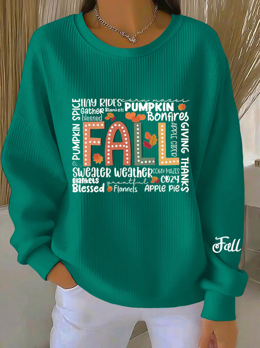 Ženské díkuvzdání podzim neformální posádka krku pulóver