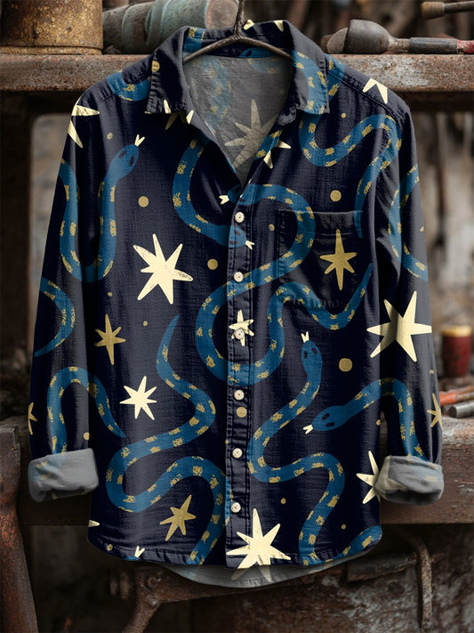 Retro hvězda tisk neformální tričko s dlouhým rukávem