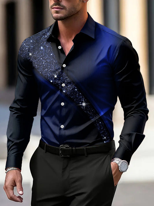 Pánské vintage gradient textury umění business casual košile