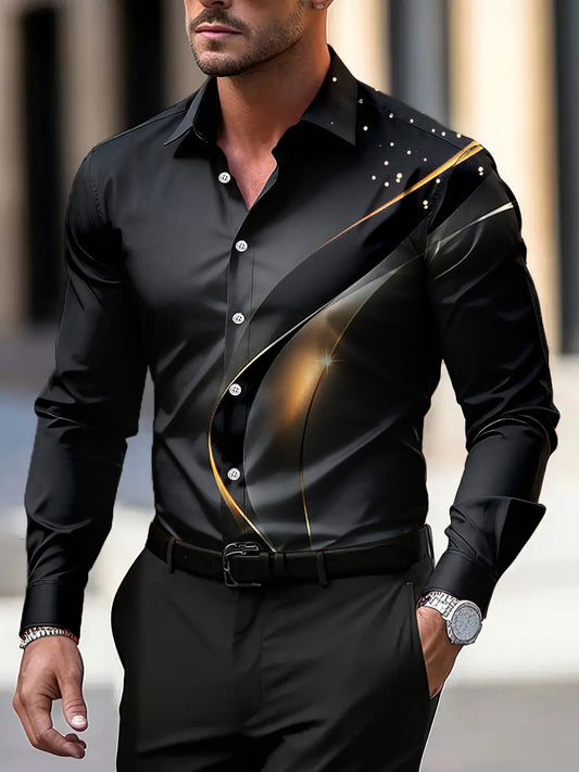 Pánské vintage abstraktní texturu umění business casual košile