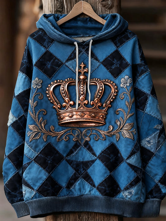 Unisex animal art print casual vintage hoodie