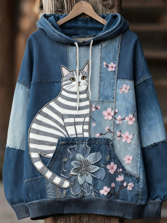 Unisex animal art print casual vintage hoodie