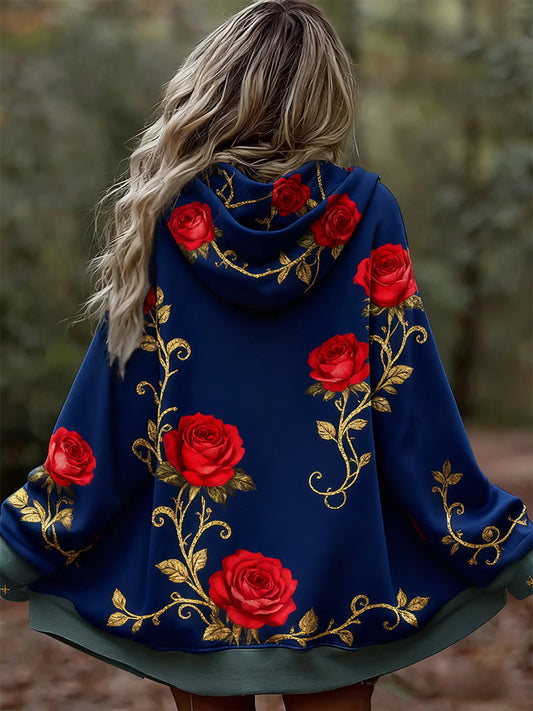 Dámské vintage květinové patchwork art print pohodlné příležitostné mikina