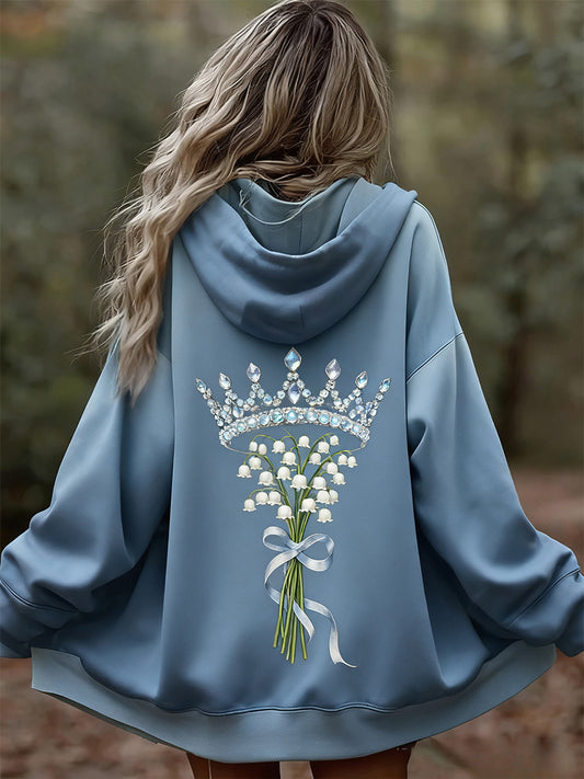 Dámské vintage květinové patchwork art print pohodlné příležitostné mikina