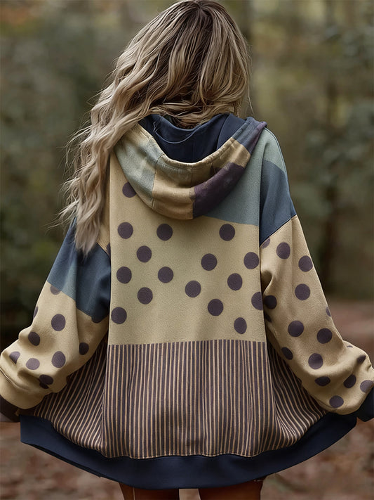 Dámské vintage květinové patchwork art print pohodlné příležitostné mikina