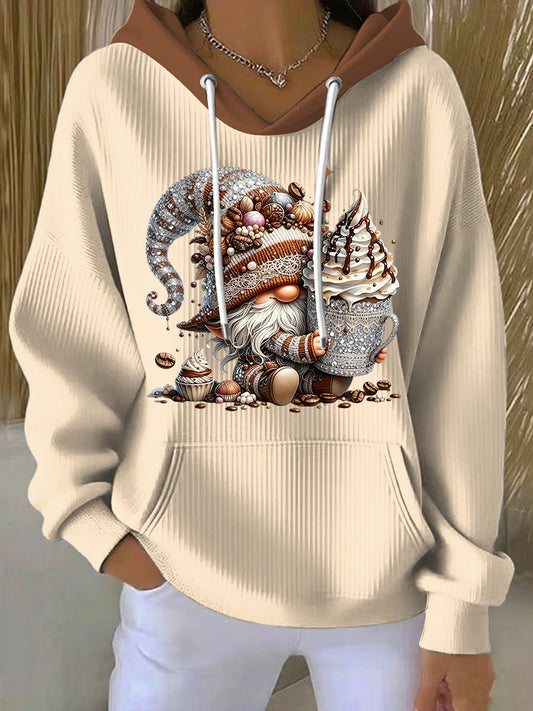 Ženské díkuvzdání gnome latte casual hoodie