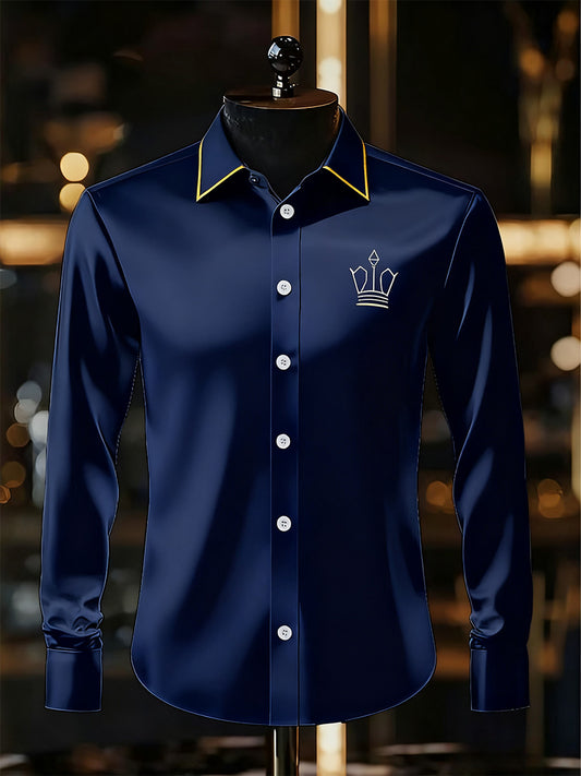 Pánské podnikatelské luxusní obchodní styl s dlouhým rukávem košile