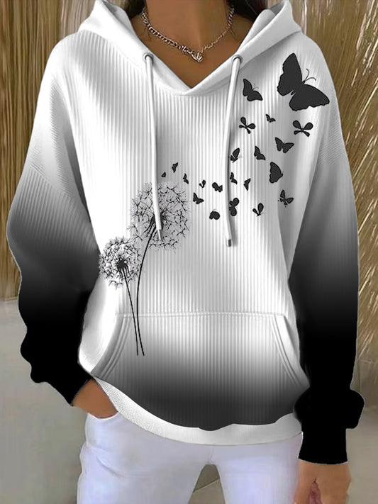 Dámské umělecké poupno & butterfly gradient hoodie