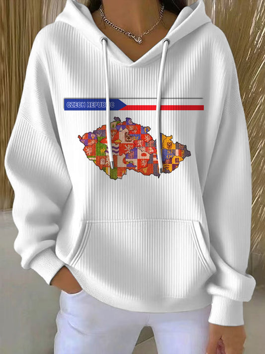 Ženské česká republika mapa hravá mikina s kapucinou