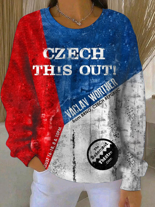 Ženské česká vlajka posádka krku skokan