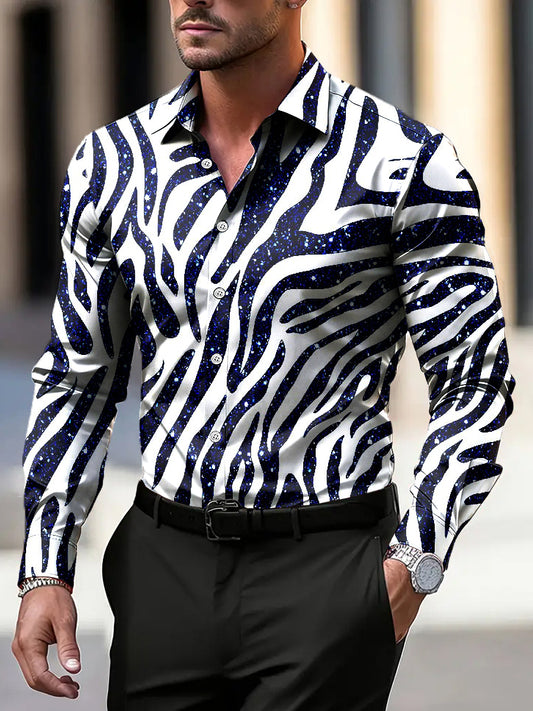 Pánské vintage animal print business casual shirt