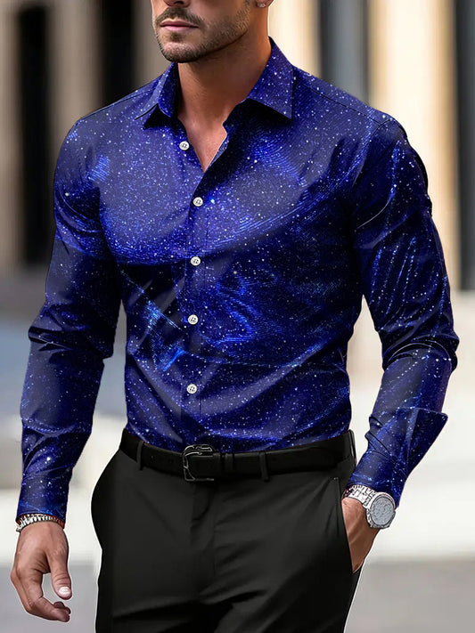 Pánské vintage blikající texturované business casual košile