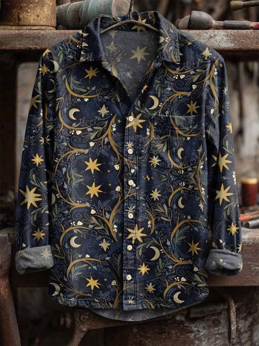 Retro hvězda tisk neformální tričko s dlouhým rukávem