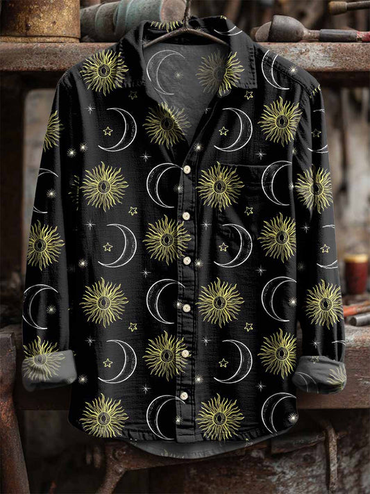 Retro hvězda tisk neformální tričko s dlouhým rukávem