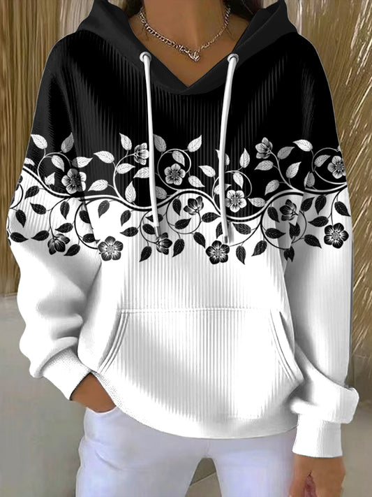 Dámské vintage květinové patchwork příležitostná mikina