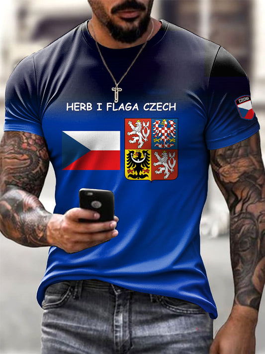 Men blue gradient czech tshirt