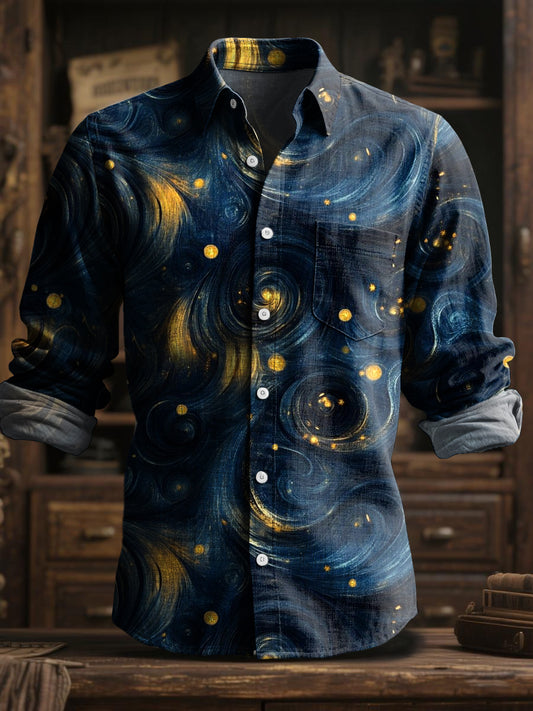 Retro abstraktní špirálová textura art s dlouhým rukávem