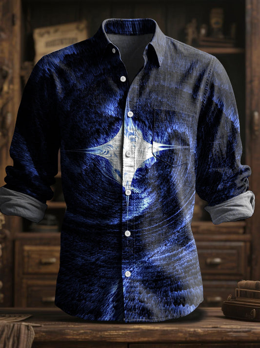 Retro abstraktní swirl art s dlouhými rukávy