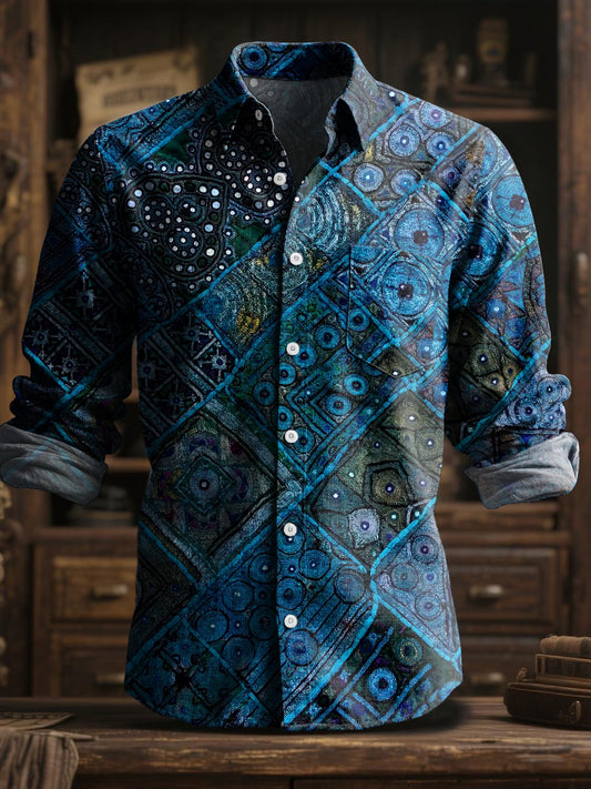 Retro abstraktní geometrické umění s dlouhými rukávy