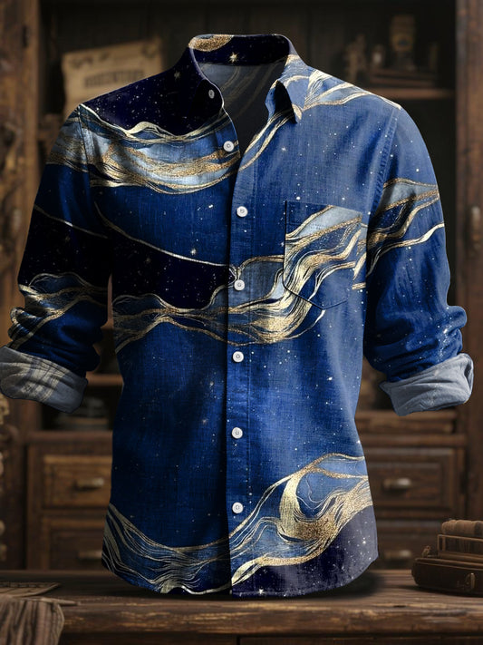 Retro vlnitý pruh texturované umění s dlouhým rukávem