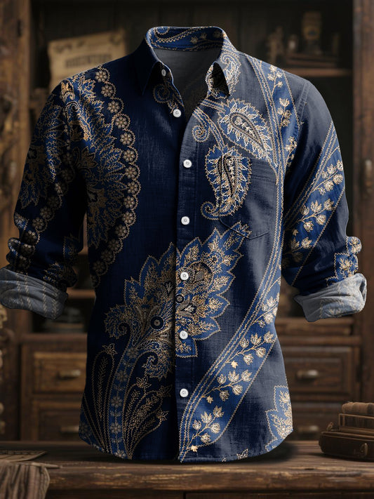 Retro abstraktní paisley art s dlouhými rukávy