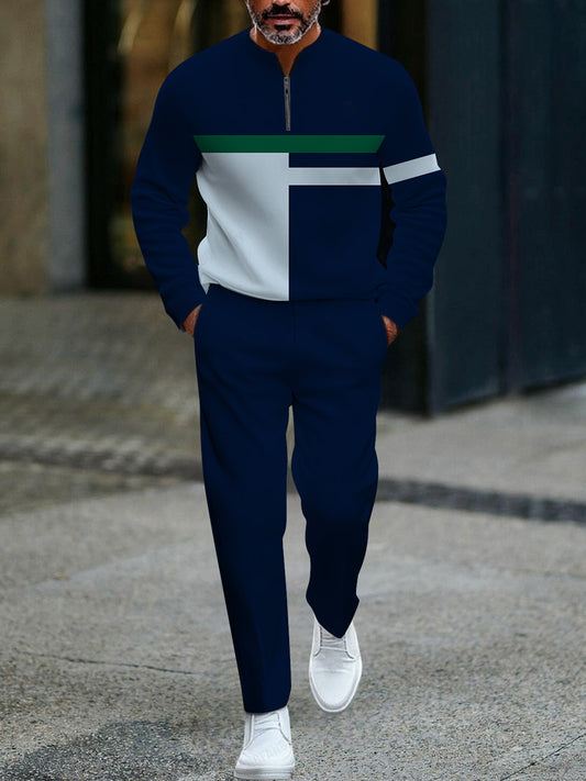 Pánské minimalistické módní podnikání příležitostné polo kalhoty oblek