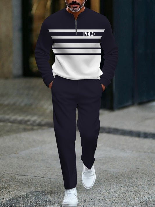 Pánské minimalistické módní podnikání příležitostné polo kalhoty oblek