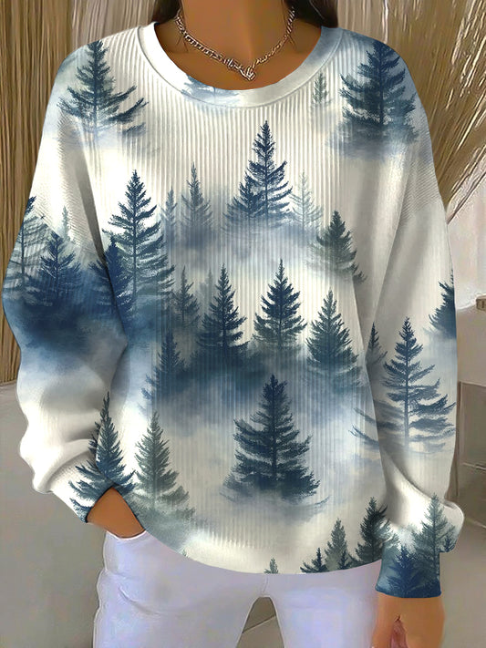 Dámské vintage lesní tričko crewneck sweatshirt