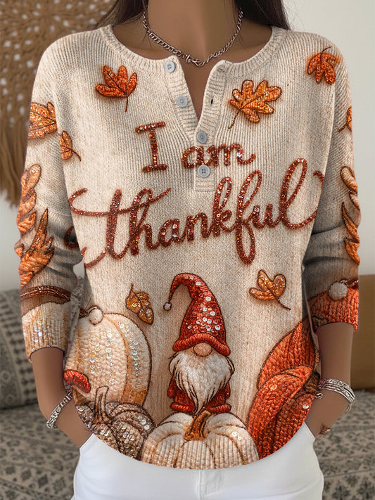 Ženské díkuvzdání trpaslík javor list umění v krku svetr