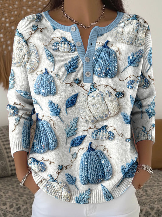 Ženské díkuvzdání dýně podzim list umění v krku svetr