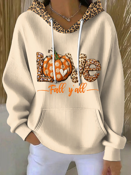 Ženské díkuvzdání dýně láska casual hoodie