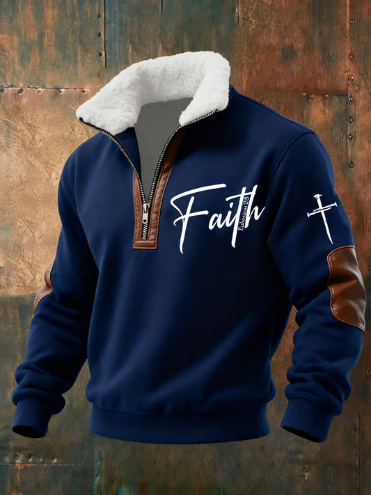 Pánské vintage art faith casual sweatshirt