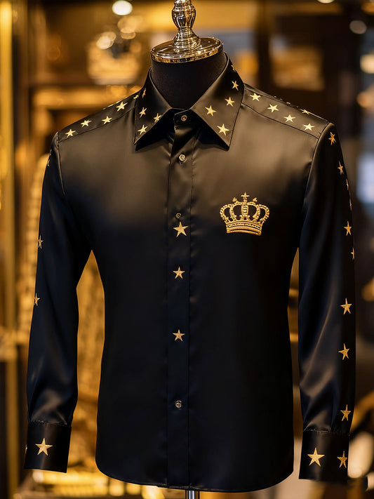 Pánské podnikatelské luxusní obchodní styl s dlouhým rukávem košile